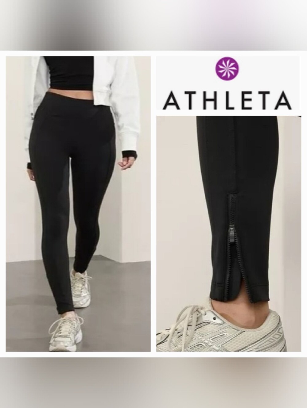 Athleta Delancey Skyline Leggings High Rise Ankle Zip Sz M